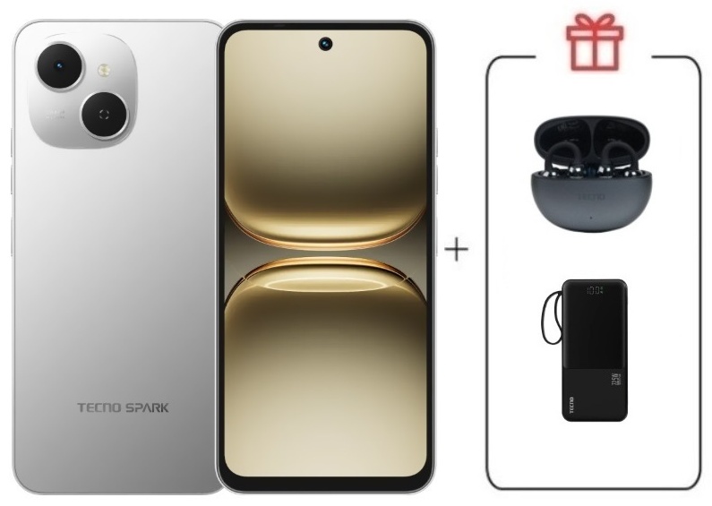 Смартфон TECNO SPARK 40C 8 ГБ/128 ГБ серый + подарок