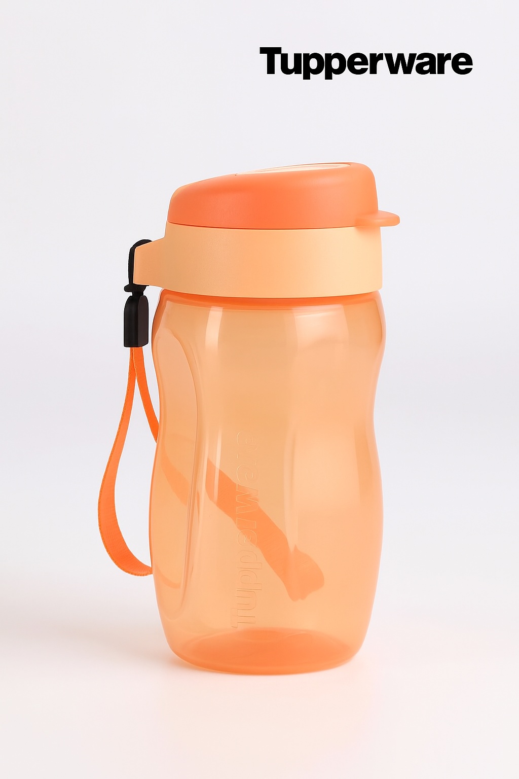 Бутылка Tupperware 0.35 л оранжевый, крышка с кнопкой, полипропилен