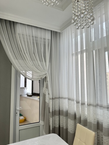 Тюль Verdi home 500x300 см 1 шт, лен, белый