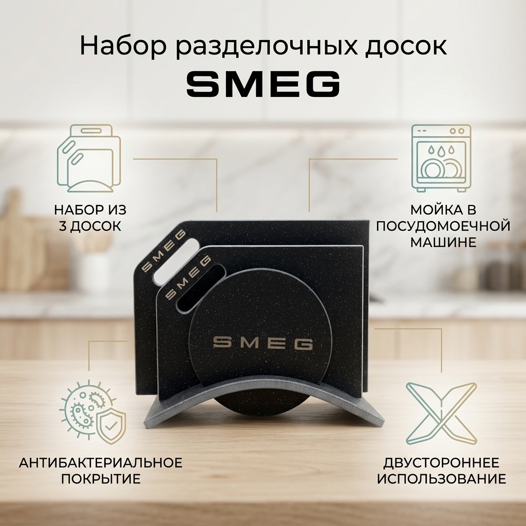 Smells Begone разделочная доска Доски Набор разделочных досок 3 шт, искусственный камень