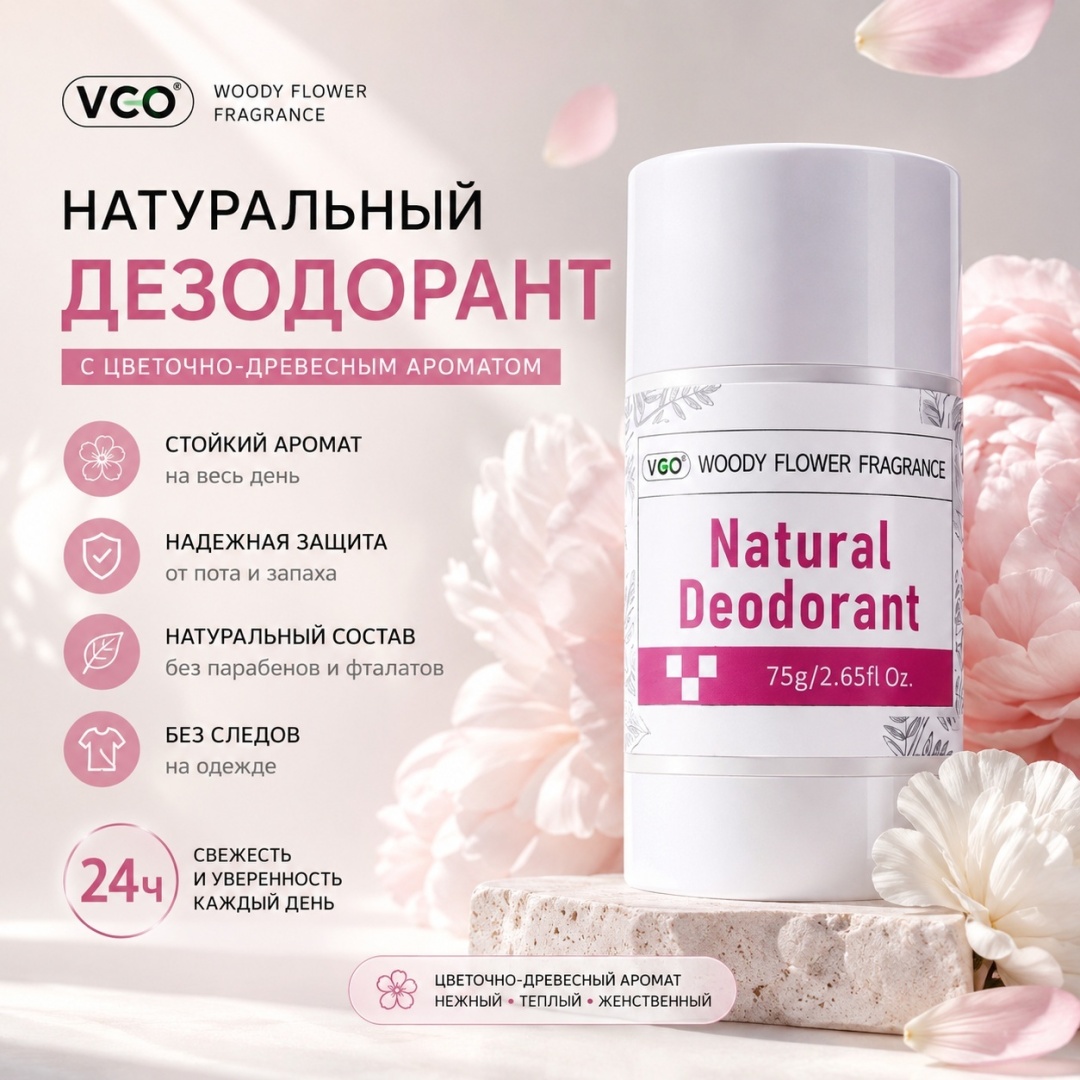 VGO Woody Flower Fragrance дезодорант унисекс 75 г