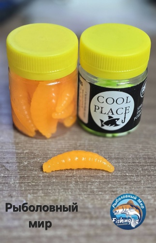 Мягкая приманка Cool Place Maggot 1.6" 10 шт 40 мм Оранжевый GLOW