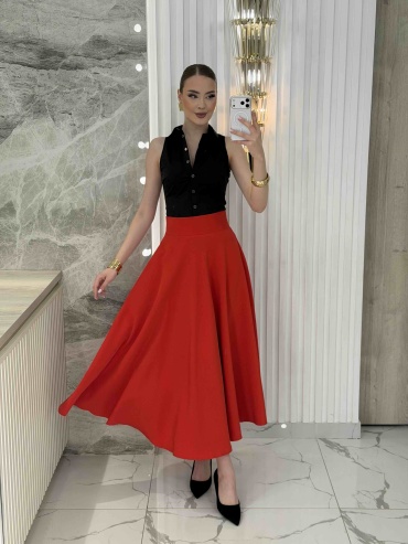 Юбка солнце Anro Fashion красный