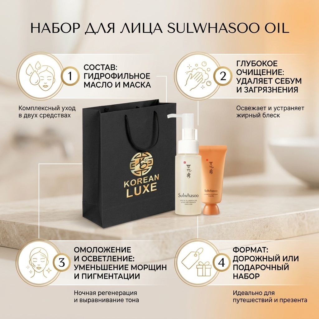 Sulwhasoo Oil, Mask набор по уходу за лицом для женщин