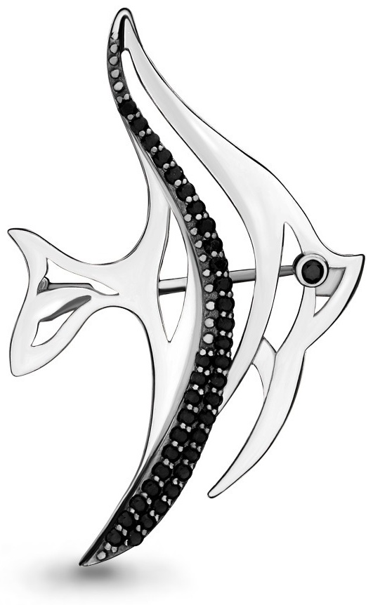 Брошь AQUAMARINE 72759Ч вес 3.7 г серебро, нанокристалл