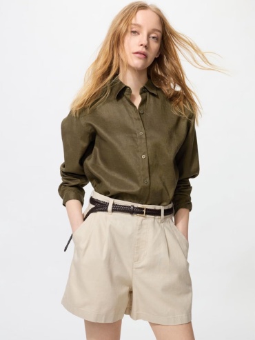 Рубашка Uniqlo хаки