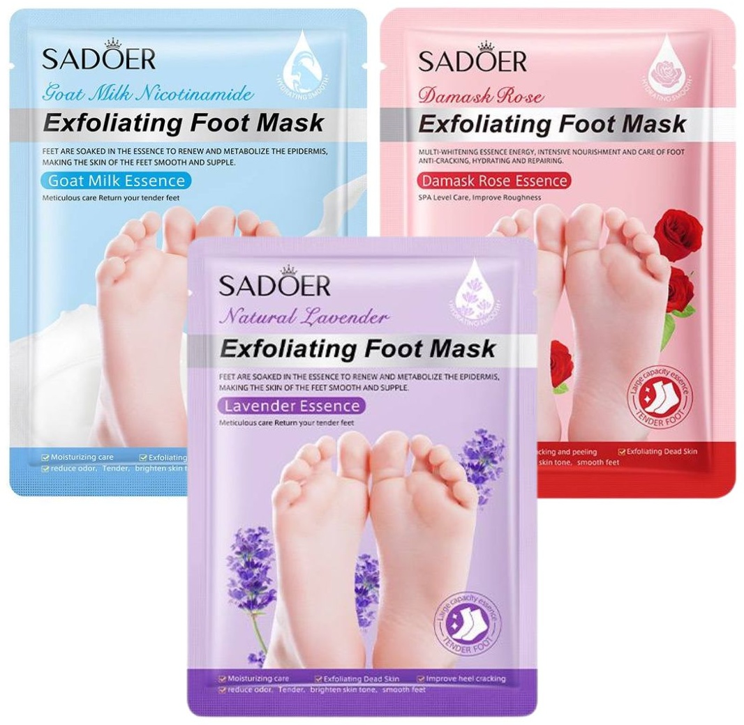 SADOER носочки для ног Rose, lavander, milk 3 пары
