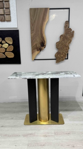 Консоль Дизайнерский, 110х40x80 см, черный, серый, золотой