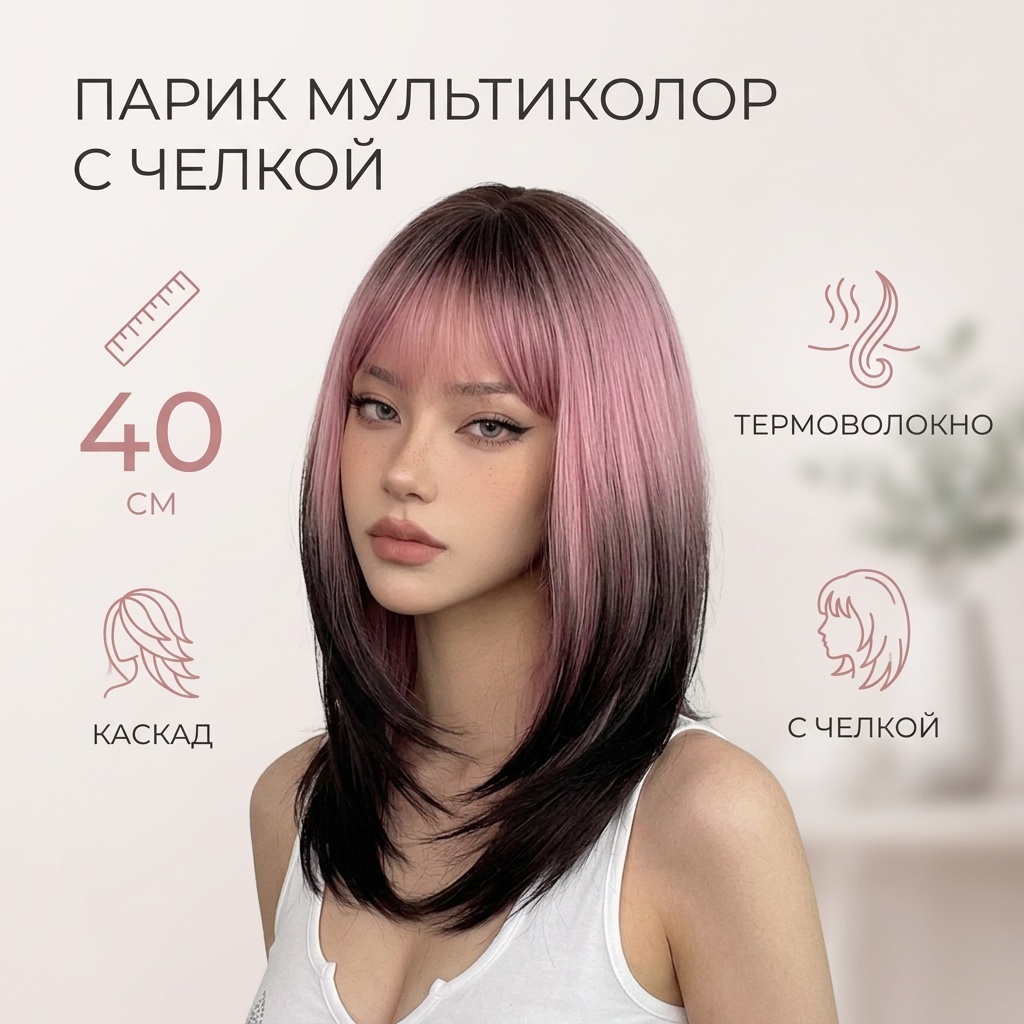 Парик мультиколор женский