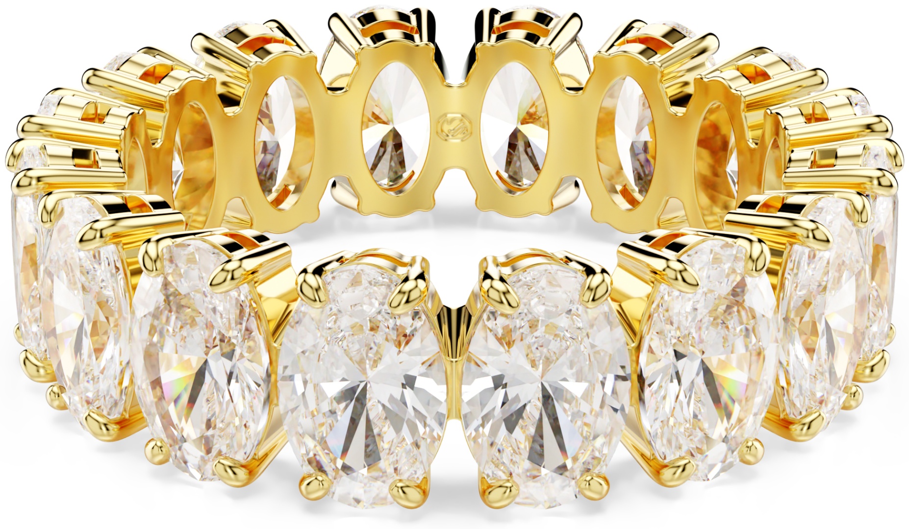 Кольцо Swarovski 5707190 размер 17 ювелирный сплав, кристаллы Swarovski, золотистый