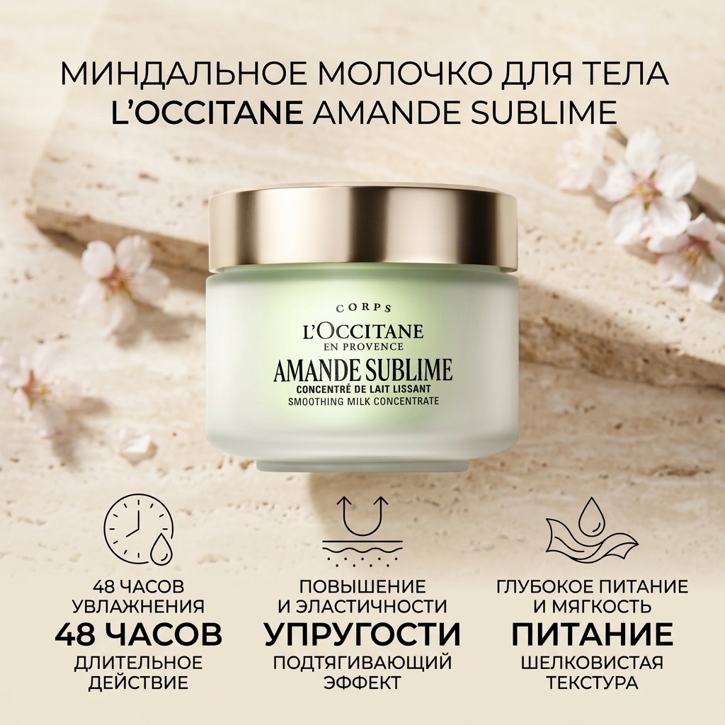 L'Occitane Миндальное молочко для тела 200 мл