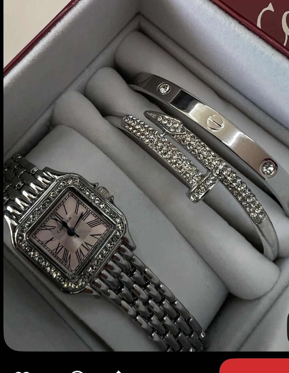 Комплект нержавеющая сталь, фианит