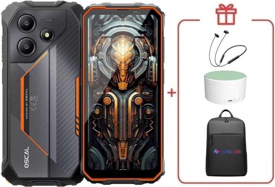 Смартфон OSCAL Marine 2 8 ГБ/128 ГБ оранжевый + подарок