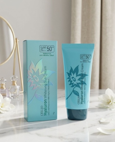 CELLIO крем Увлажняющий солнцезащитный крем Hyaluron Whitening (SPF50+ PA+++) для лица, для зоны декольте 70 г