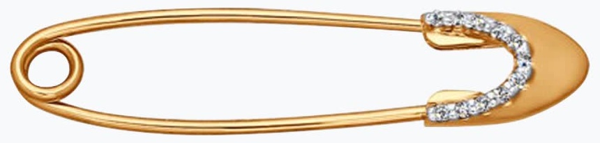Брошь SOKOLOV 040154 вес 1.28 г золото, фианит