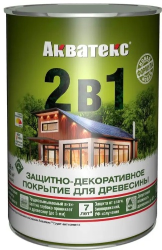 АКВАТЕКС грунт-антисептик Защитно-декоративное покрытие 2 в 1 сосна, 0.8 л