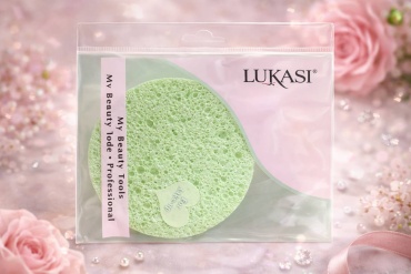 Lukasi спонж для лица, для умывания зеленый 1 шт