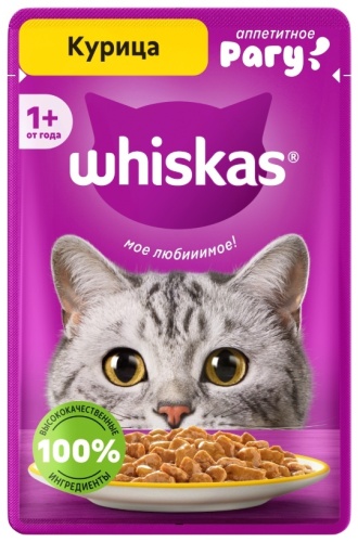 Whiskas от 1+ года аппетитное рагу курица 75 г 1 шт
