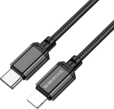 Кабель Borofone USB TypeC (M), Lightning (M), 2 м, черный