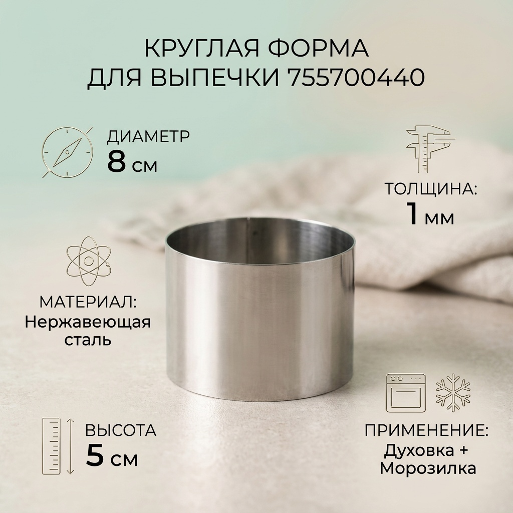 Форма для выпечки нержавеющая сталь, 1 шт