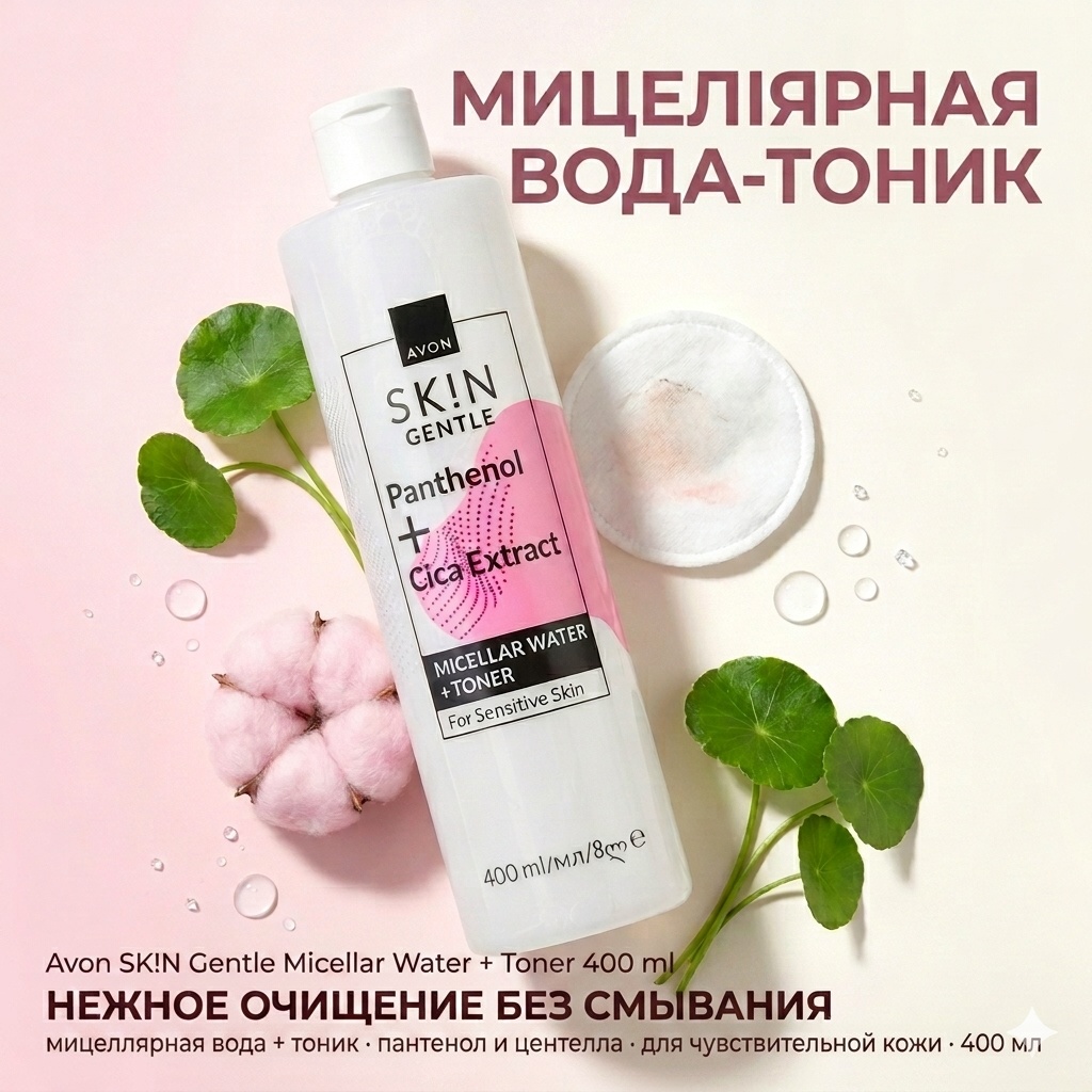 Avon Skin Gentle мицеллярная вода 400 мл