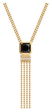 Колье Diamant 93-370-02083-1_50 длина 50 см вес 5.7 г серебро, фианит, оникс