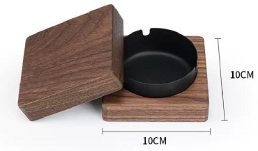 OMALI HOME Пепельница Walnut черная, дерево