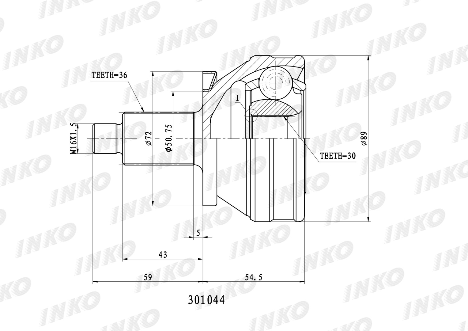 INKO шрус 301044