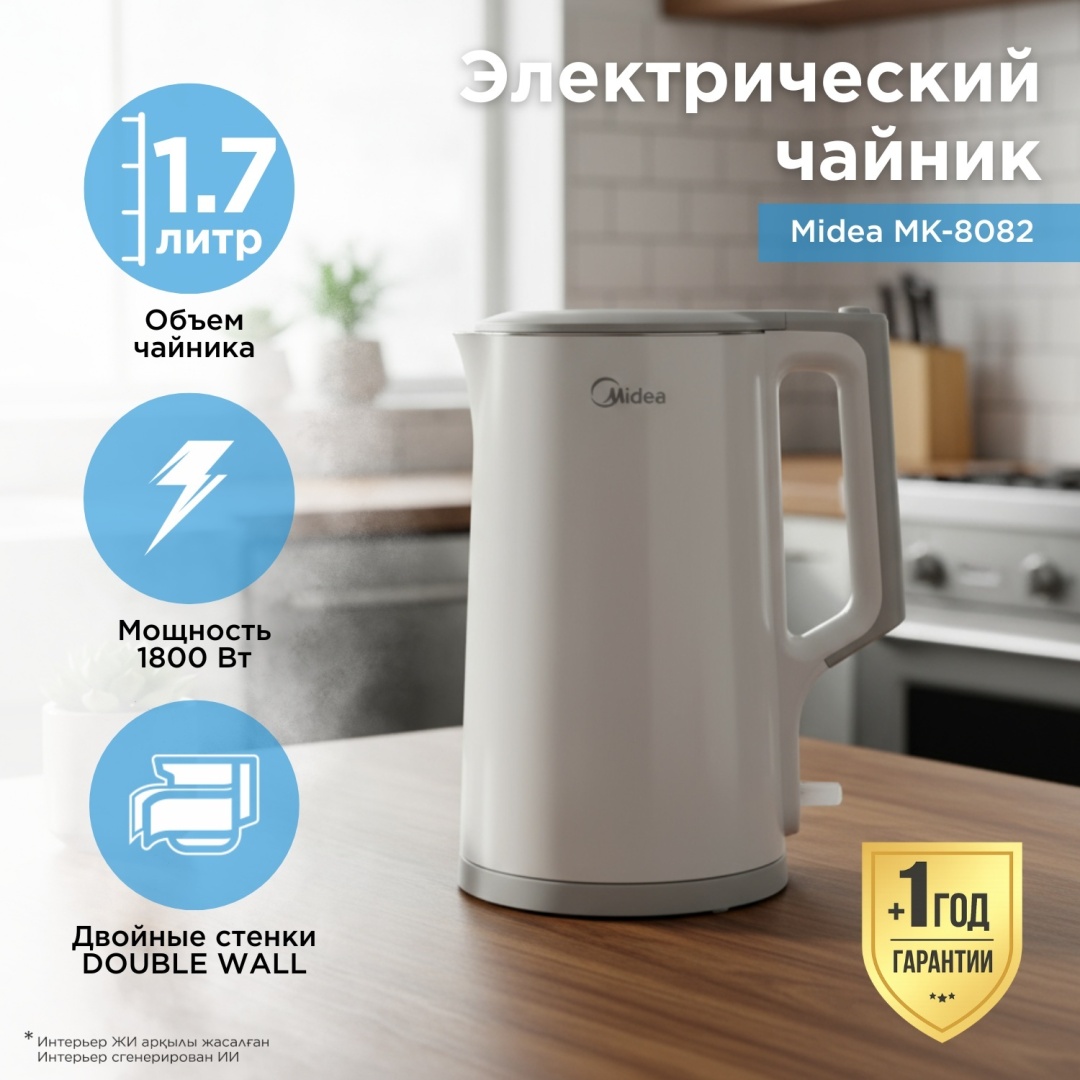 Электрочайник Midea MK-8082 белый