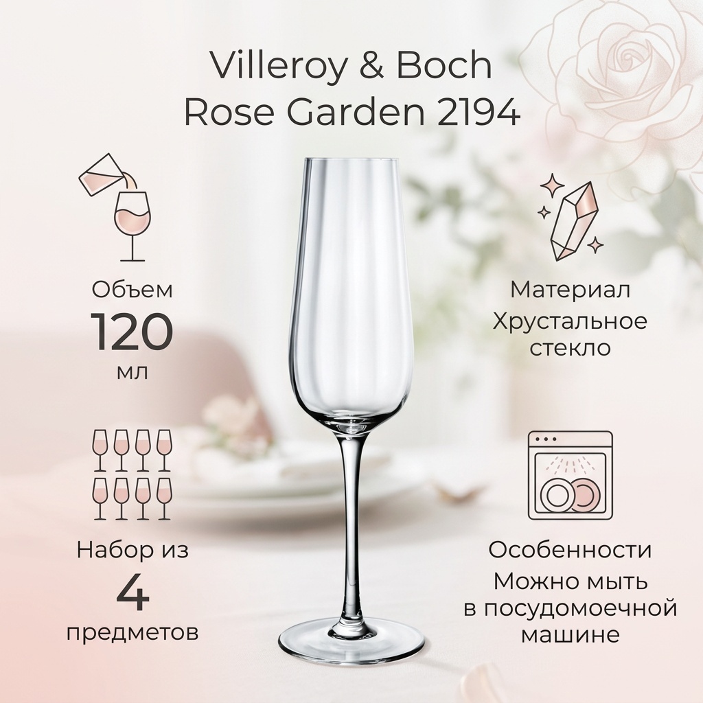 Набор бокалов Villeroy&Boch 120 мл, хрусталь, 4 шт