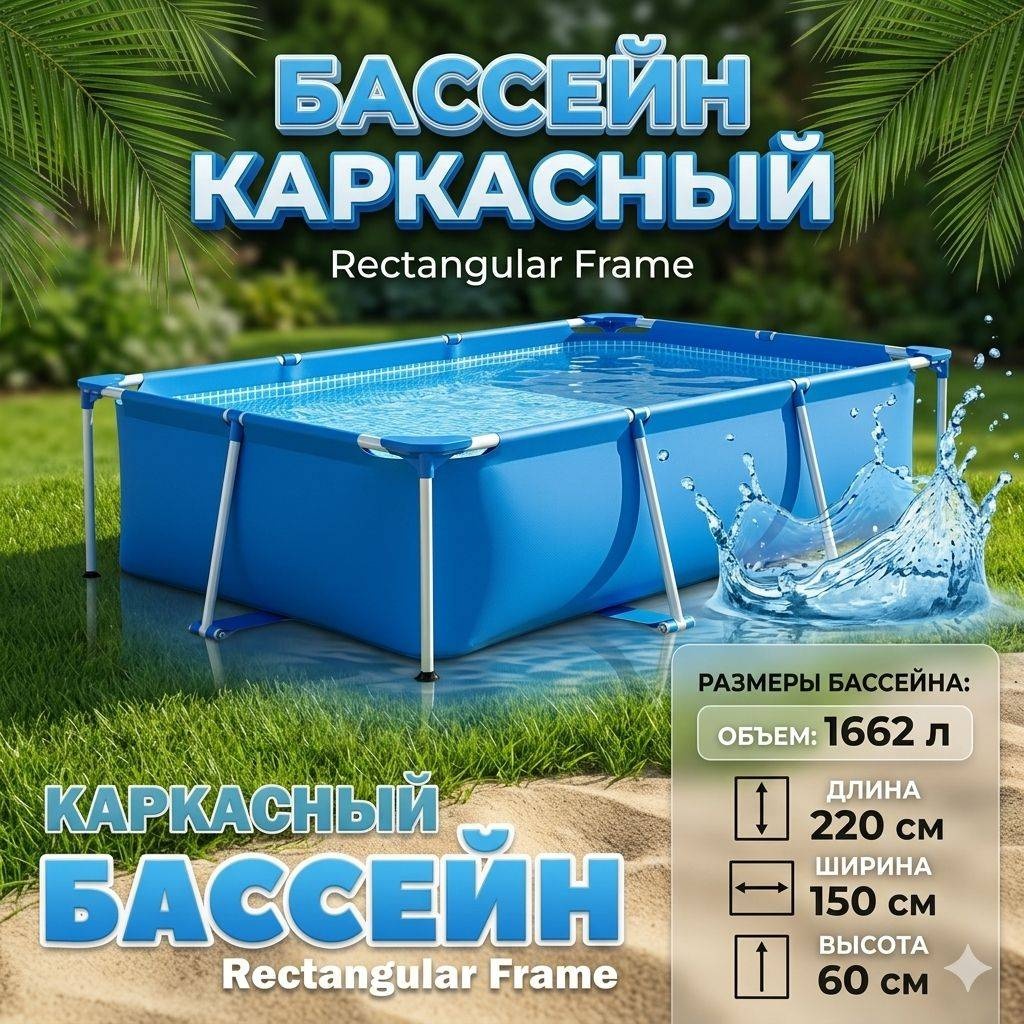 Бассейн каркасный Oriolin BlueWave Outdoor Pool, 220x150x60 см