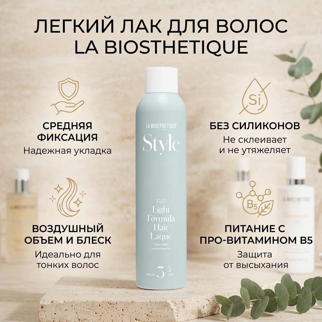 La Biosthetique Легкий лак для волос лак средняя фиксация 300 мл