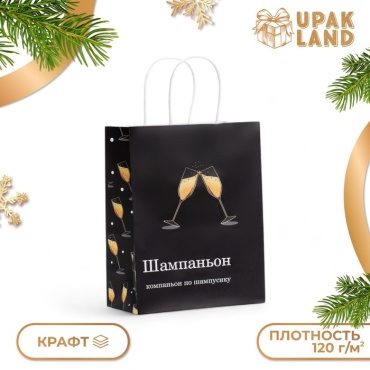 Подарочный пакет 10576091 UPAK LAND 1 шт бумага 21х11 см