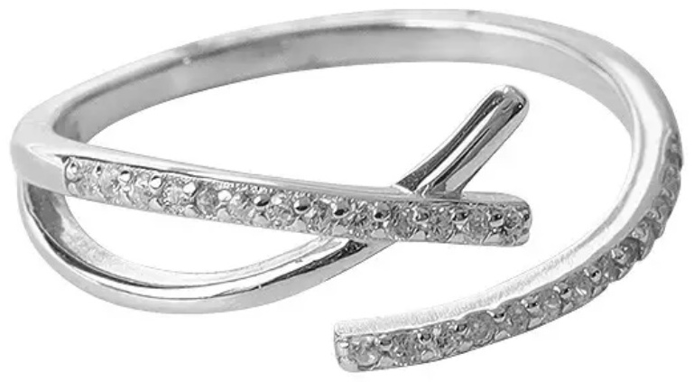 Accessories 470065 размер регулируемый вес 2 г серебро, фианит