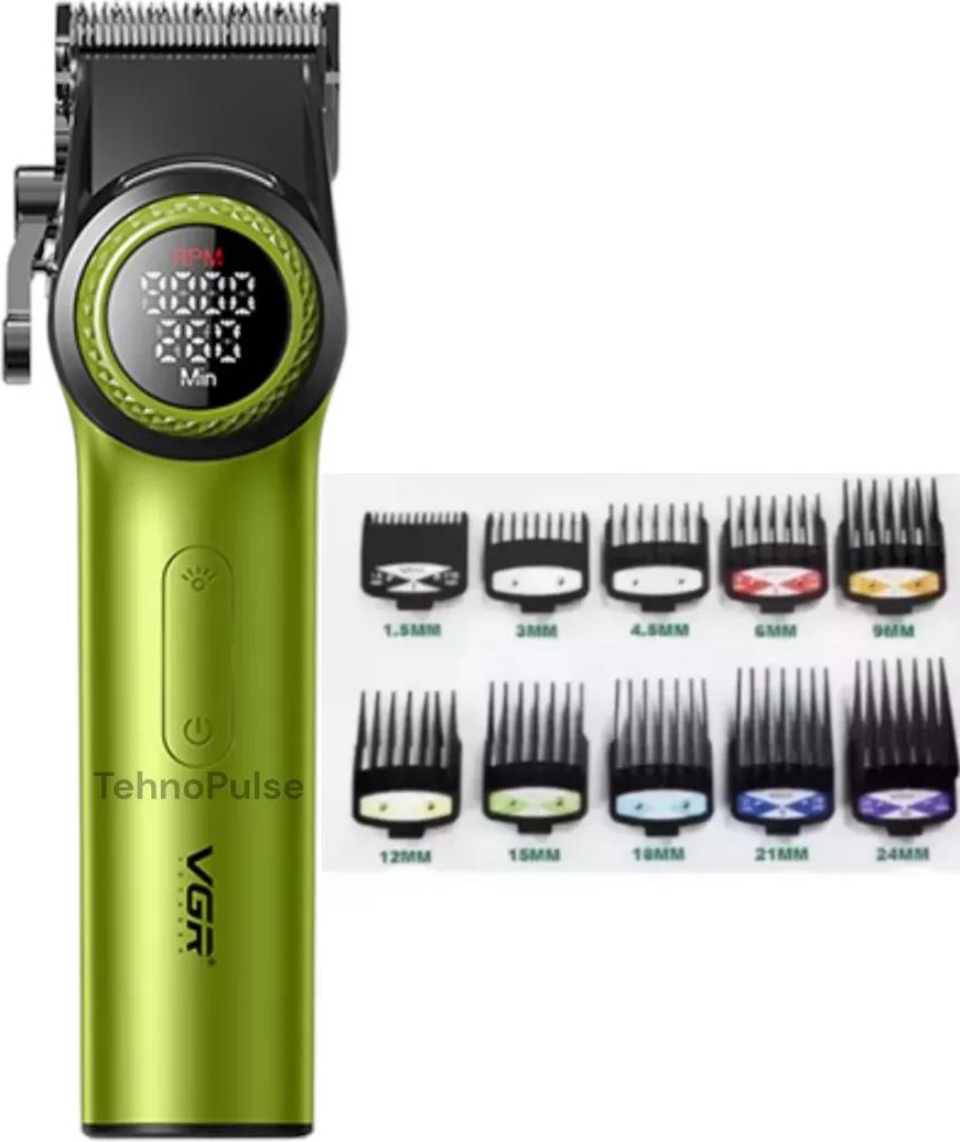 VGR Professional машинка для стрижки V-001 Green зеленый