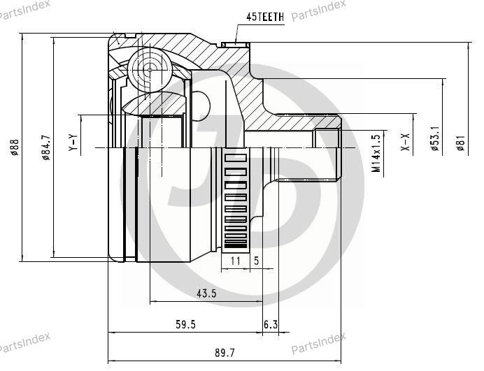 JD ШРУС JCT0081A