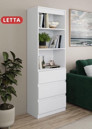 Стеллаж напольный Letta Стеллаж деревянный Пакс белый, 60x35.4x180 см, белый
