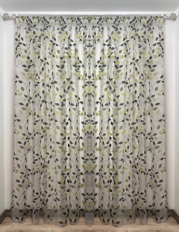 Тюль Renaissance 500x275 см 1 шт, органза, оливковый, темно - коричневый