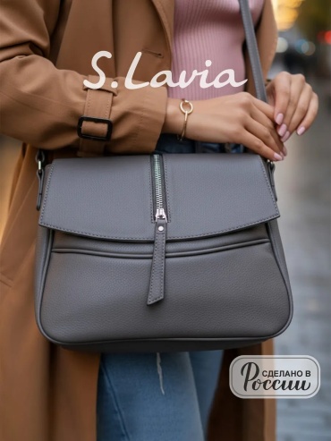 Сумка тоут S.Lavia искусственная кожа серый