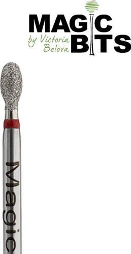 Насадка MAGIC BITS НАОлК29 фреза Алмазная олива красная 2,9мм 1 шт фреза олива насечка красная 1 шт