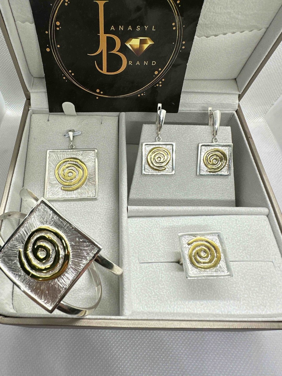 JANASYL Brand Комплект JB вес 60 г серебро, без вставок