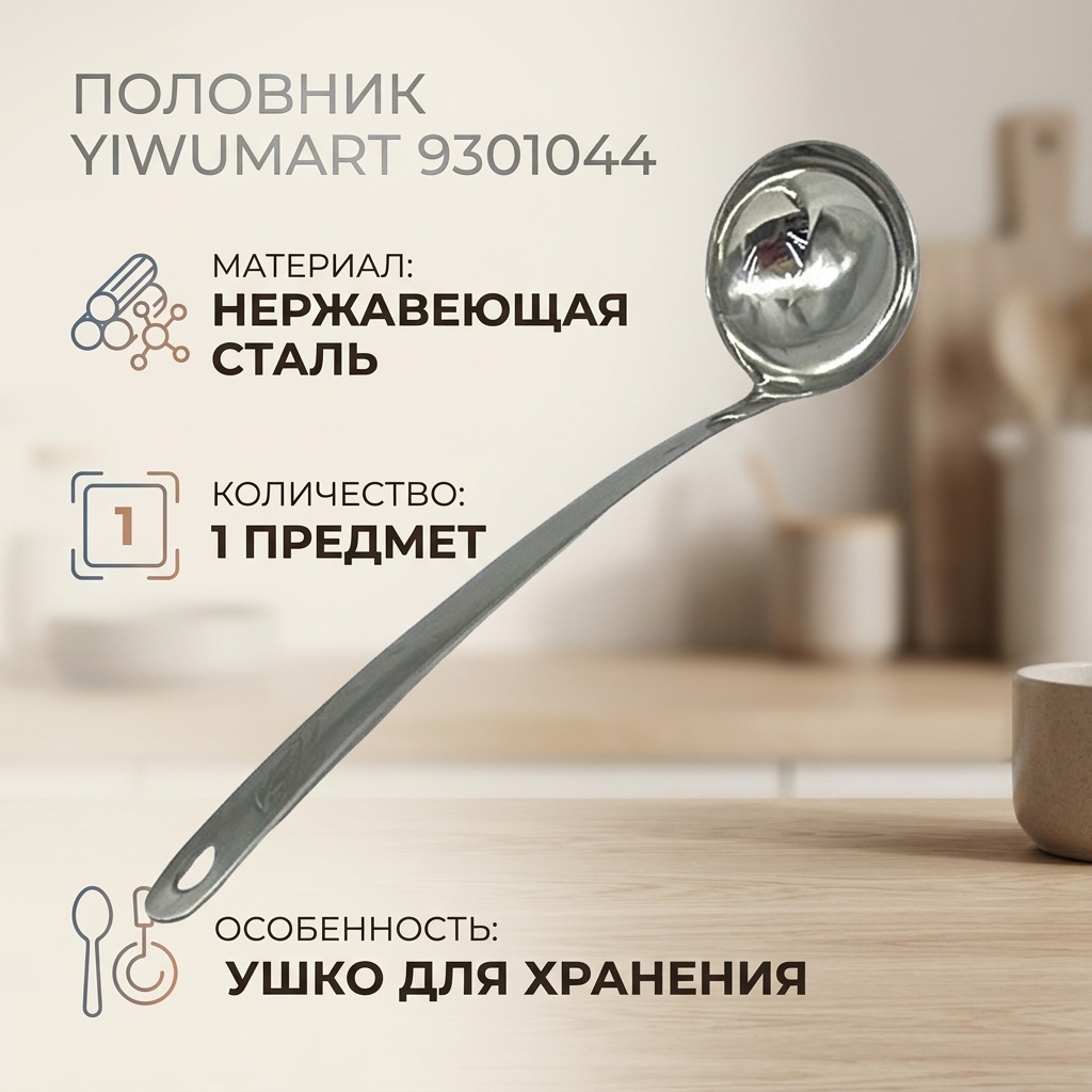 Половник Yiwumart нержавеющая сталь, 1 шт