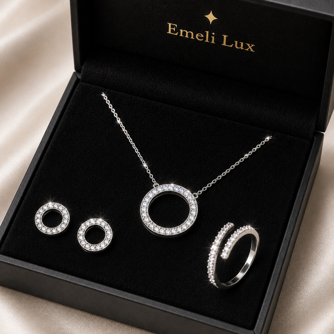 Emeli lux P08 вес 3 г серебро, фианит