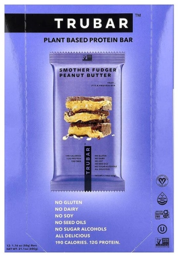 Trubar батончик Smother Fudger peanut butter нежная помадка и арахисовая паста 12 шт