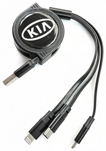 Кабель USB Type-A (M), Lightning (M), USB TypeC (M), micro-USB 2.0 (M), 1 м, черный