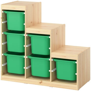 Детский стеллаж IKEA TROFAST, 99x44x91 см, бежевый, зеленый