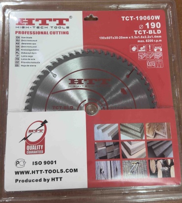 Пильный диск по дереву HTT TCT-19060W BLD, 190x30 мм, 60Т