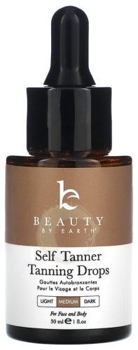 BEAUTY BY EARTH автозагар, капли для загара, средний, 30 мл сыворотка для тела 30 мл