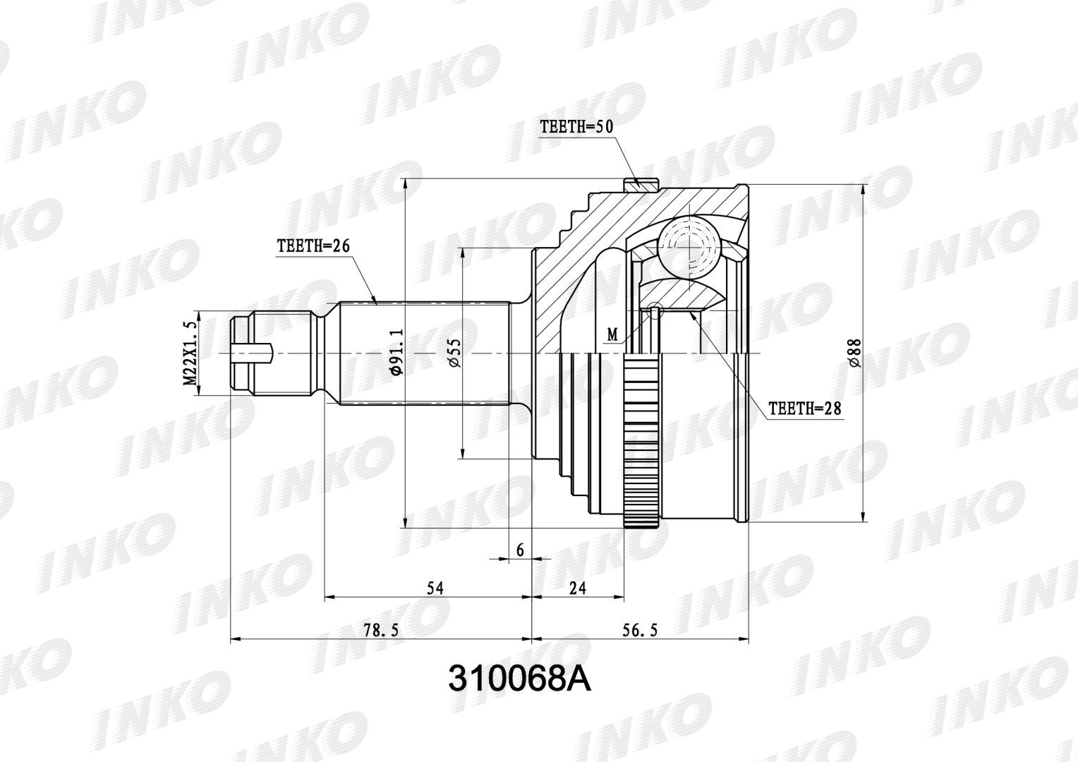 INKO шрус 310068A