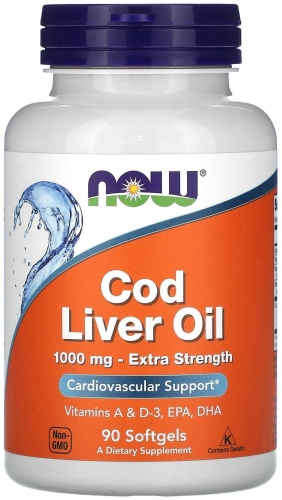 NOW Cod Liver Oil 1000 мг капсулы 90 шт